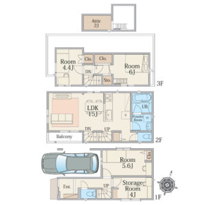 新築戸建　江戸川区鹿骨4丁目 画像2