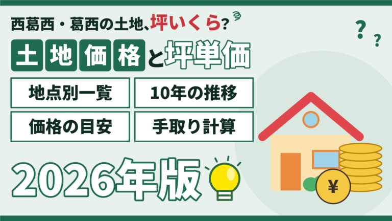 【2026年】西葛西・葛西の土地価格と坪単価｜地点別一覧・10年の推移・価格の目安・手取り計算