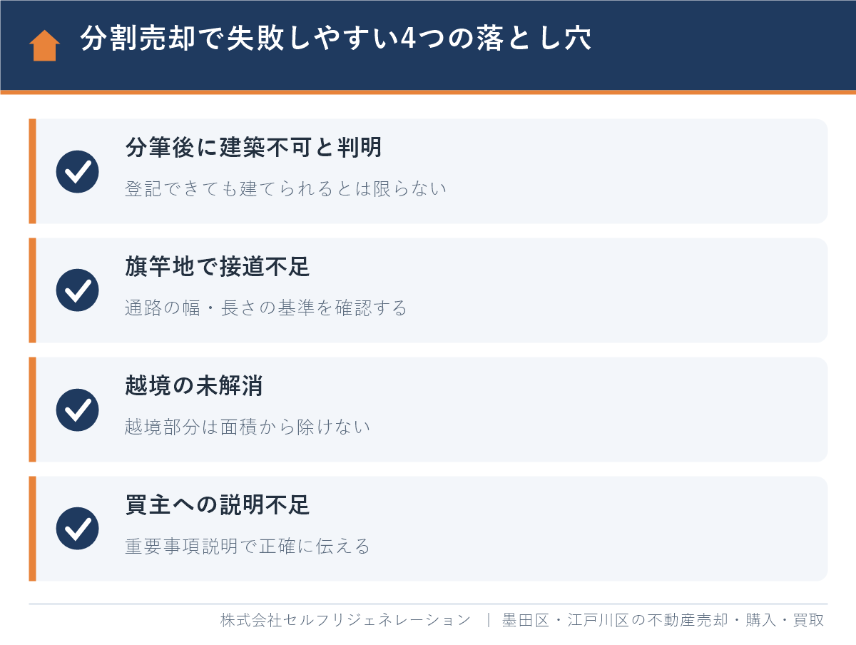 江戸川区で土地を分割して売るときの4つの落とし穴