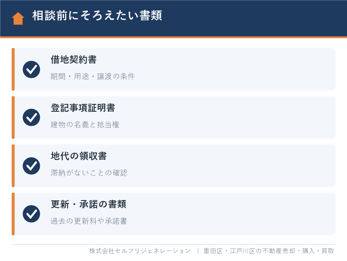 借地権の売却相談前にそろえたい書類